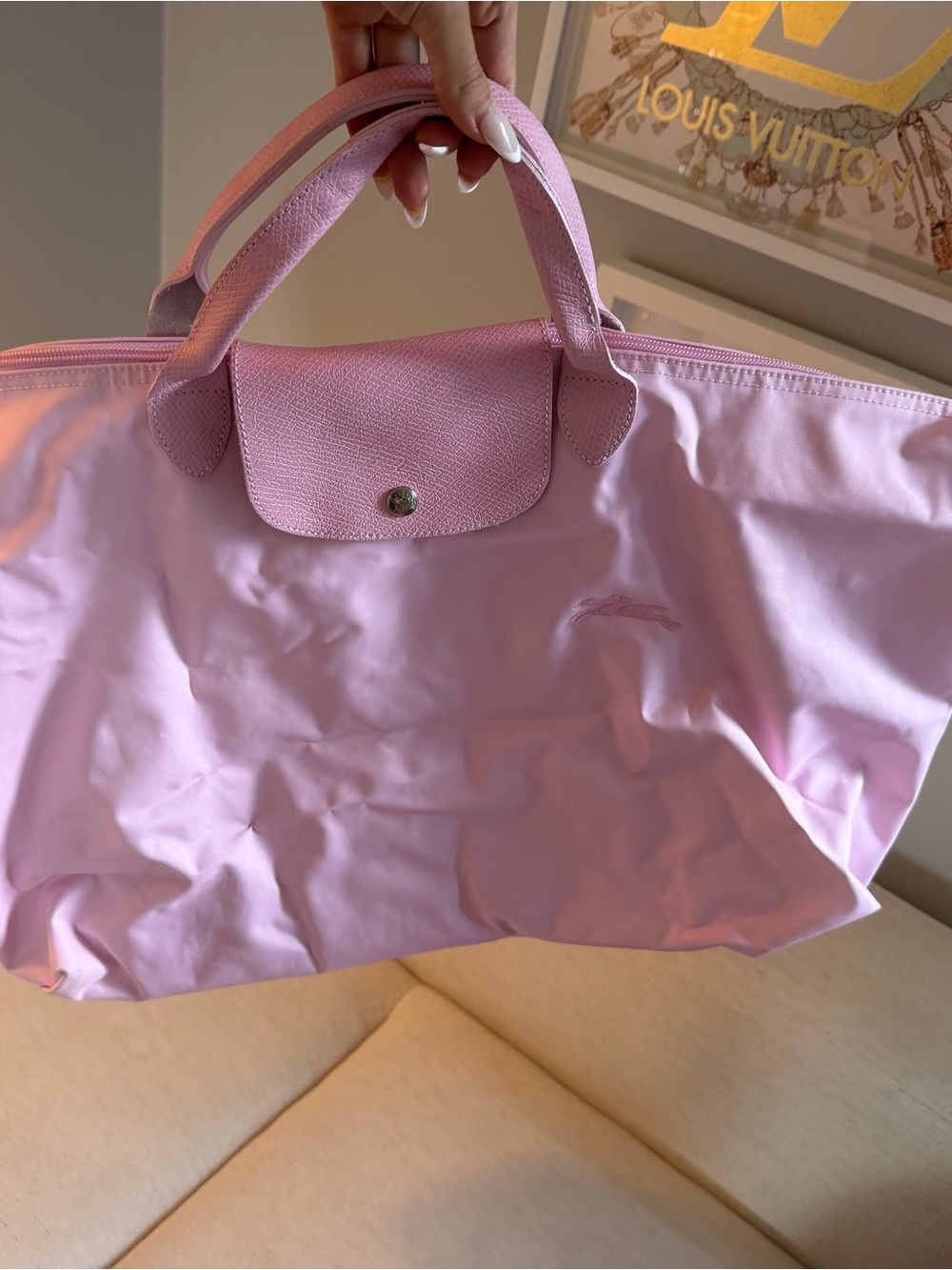 Longchamp Pink Le Pliage Large Tote